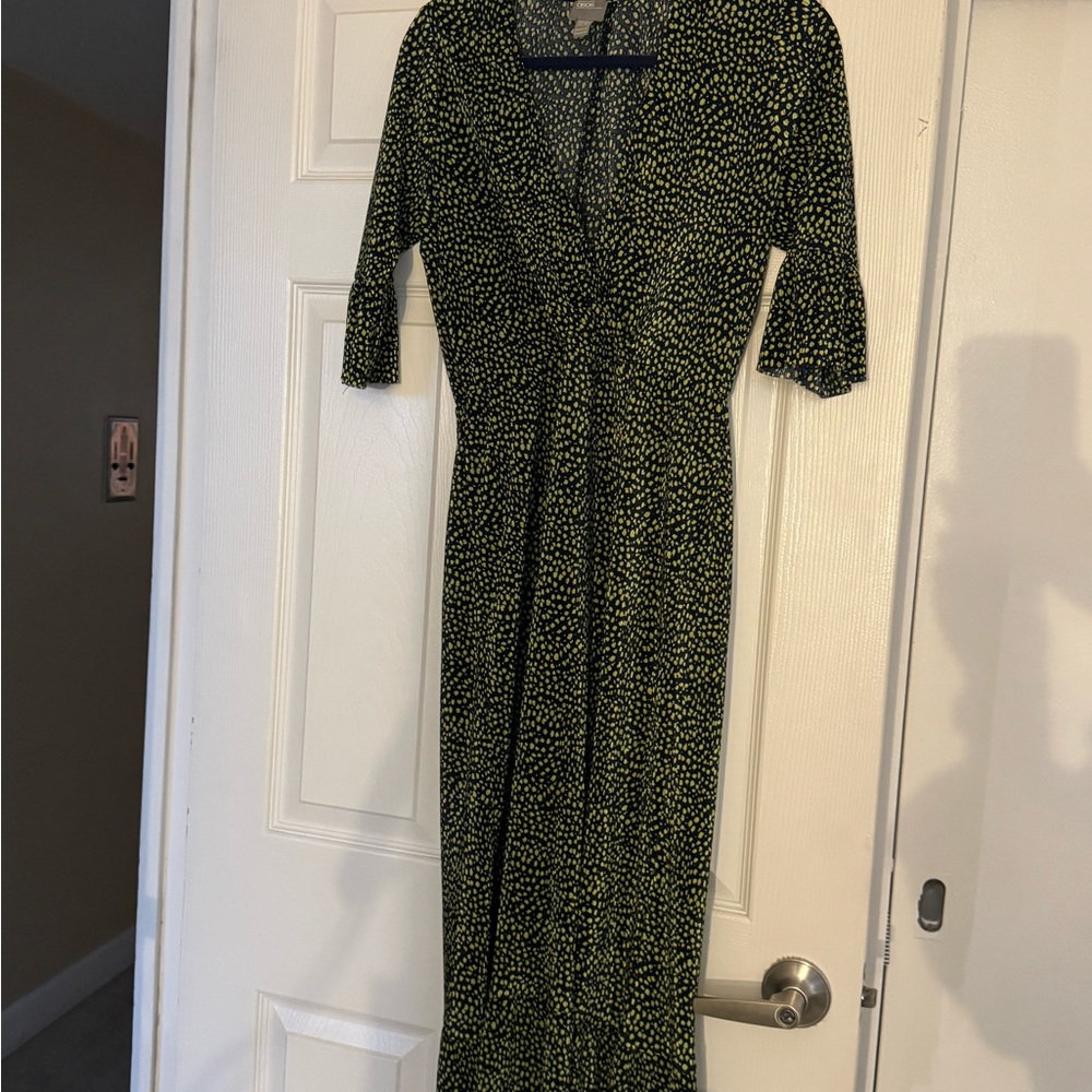 ASOS Black and Green Polka Dot Dress